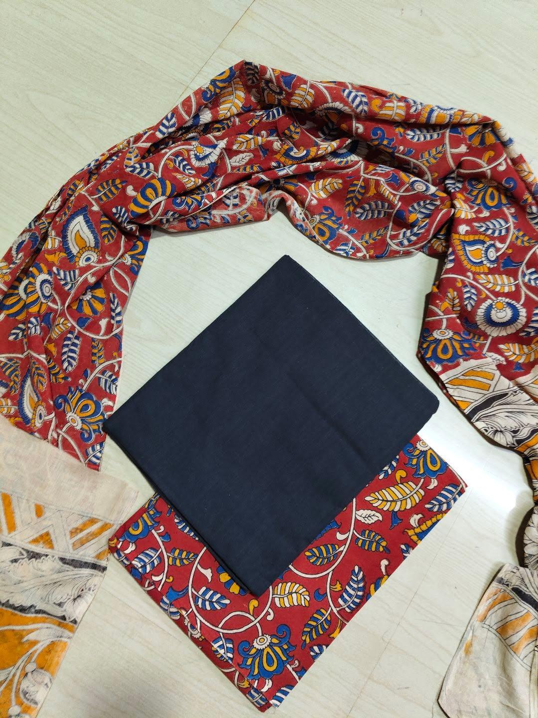 Premium Cotton Top and Kalamkari Phant With Dupatta RS124