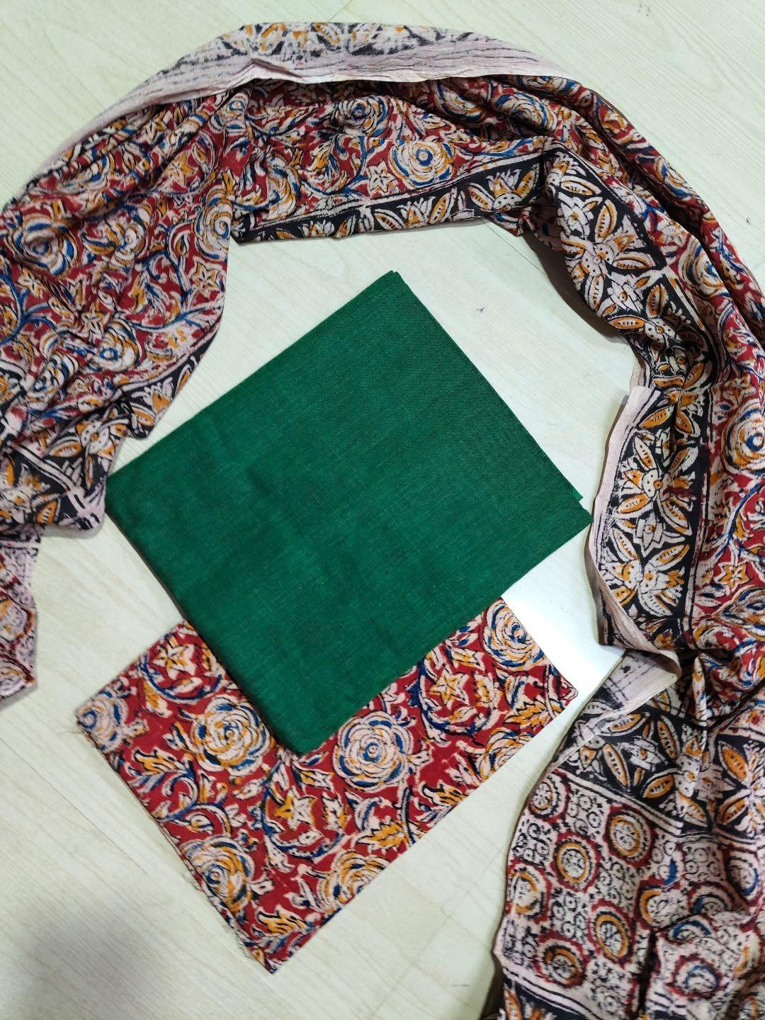 Premium Cotton Top and Kalamkari Phant With Dupatta RS125