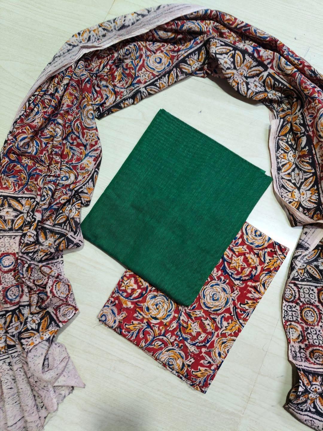 Premium Cotton Top and Kalamkari Phant With Dupatta RS125