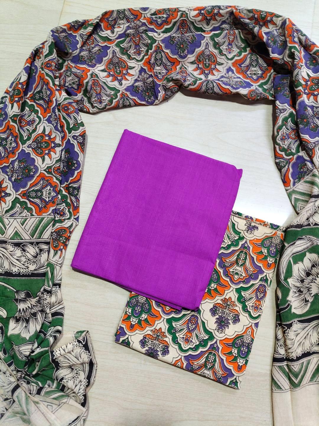 Premium Cotton Top and Kalamkari Phant With Dupatta RS126