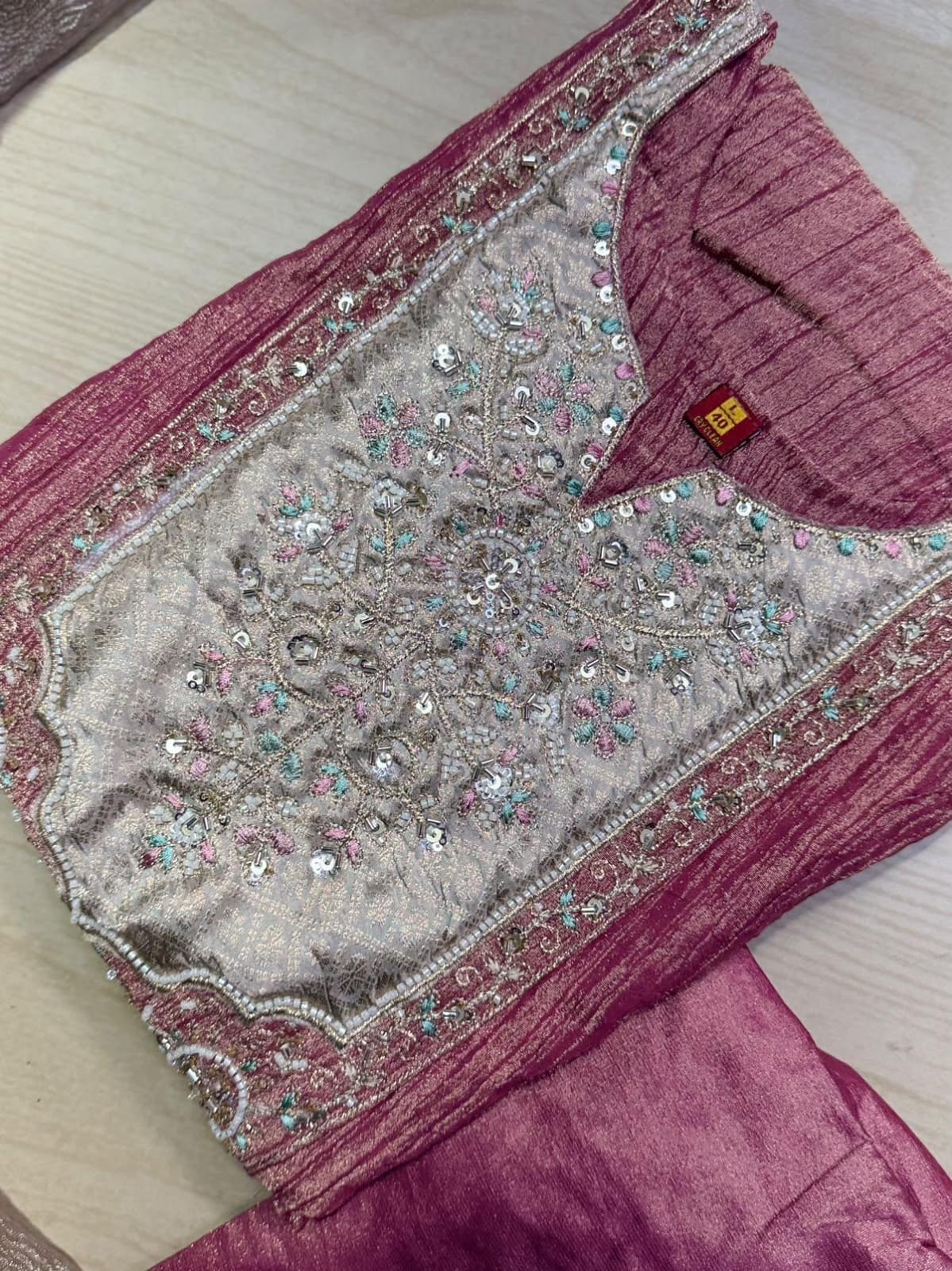 Premium Crushed Tissue Kurti  Set EW127
