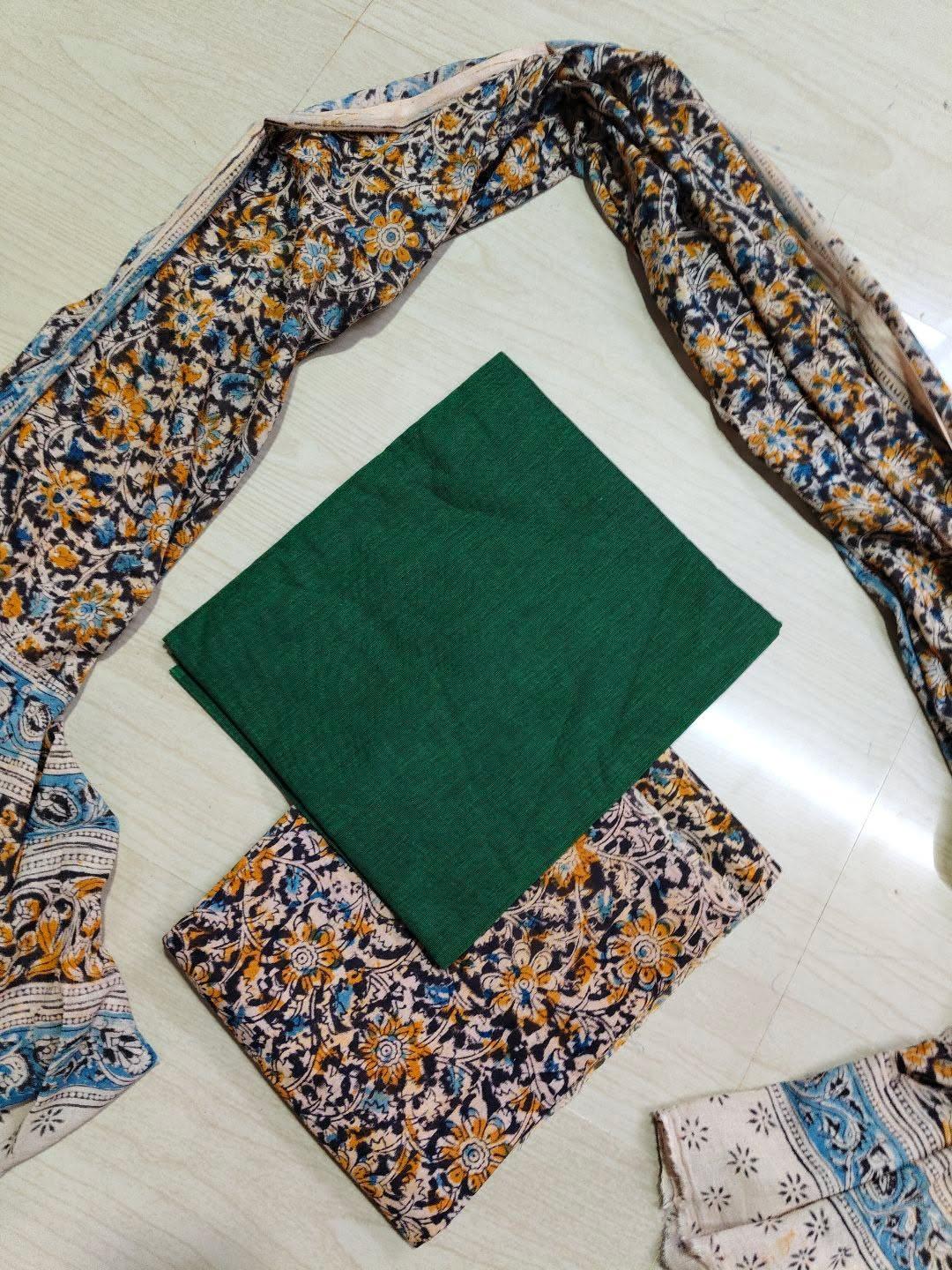Premium Cotton Top and Kalamkari Phant With Dupatta RS129
