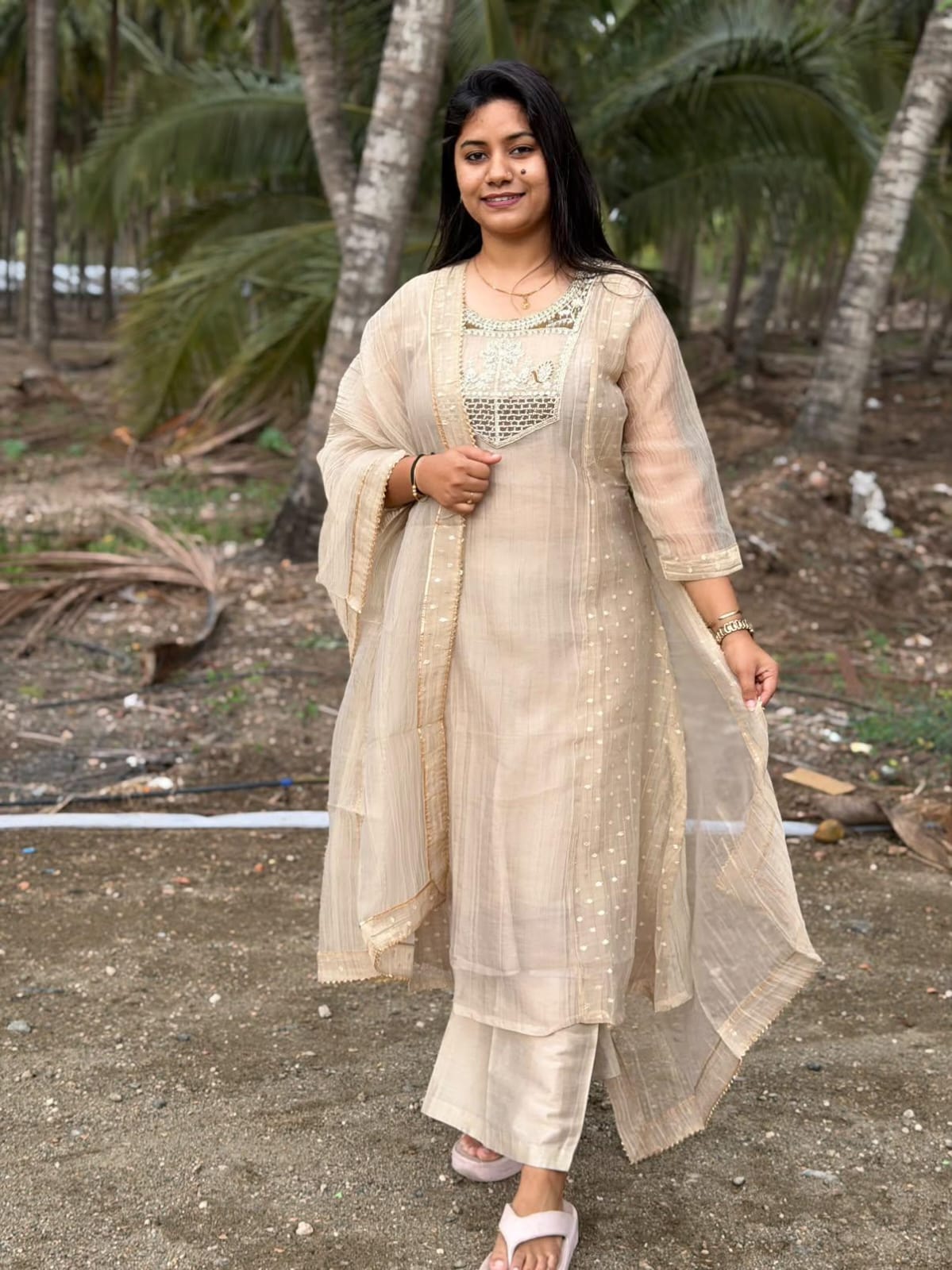 Premium Crushed Tissue Kurti  Set EW129