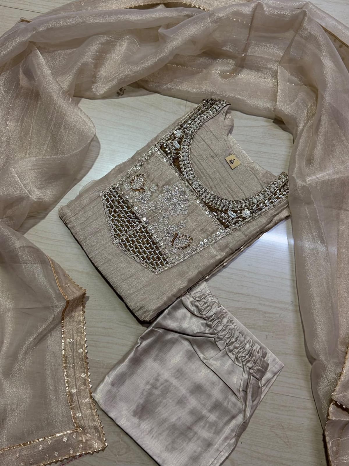 Premium Crushed Tissue Kurti  Set EW129