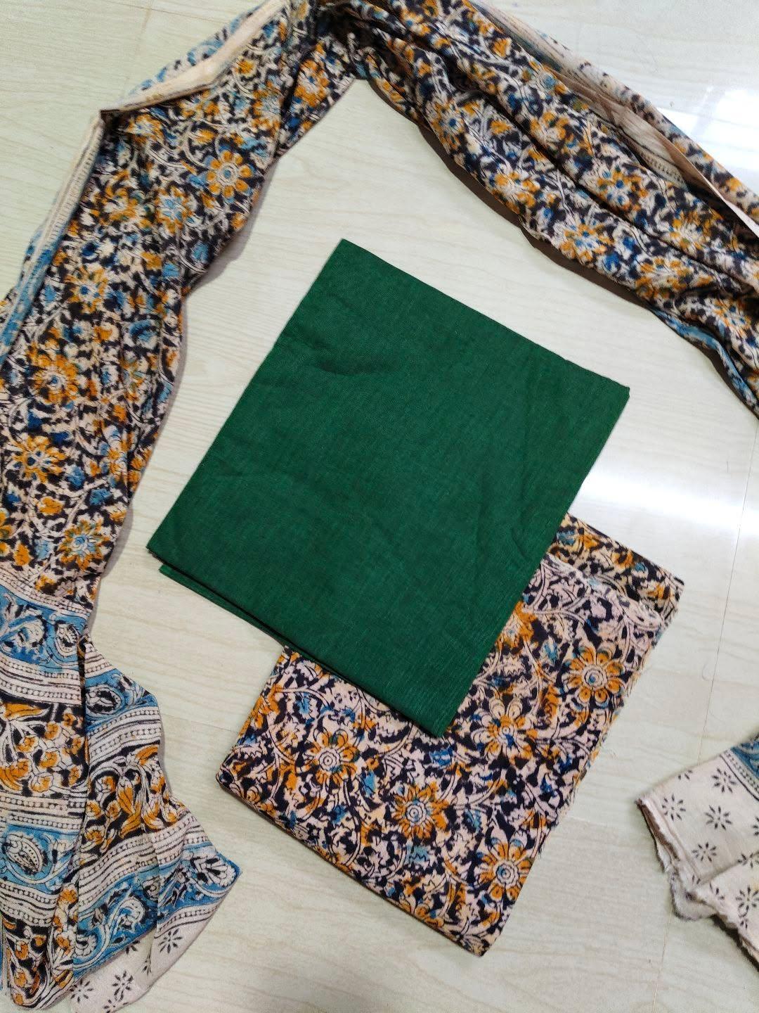 Premium Cotton Top and Kalamkari Phant With Dupatta RS129