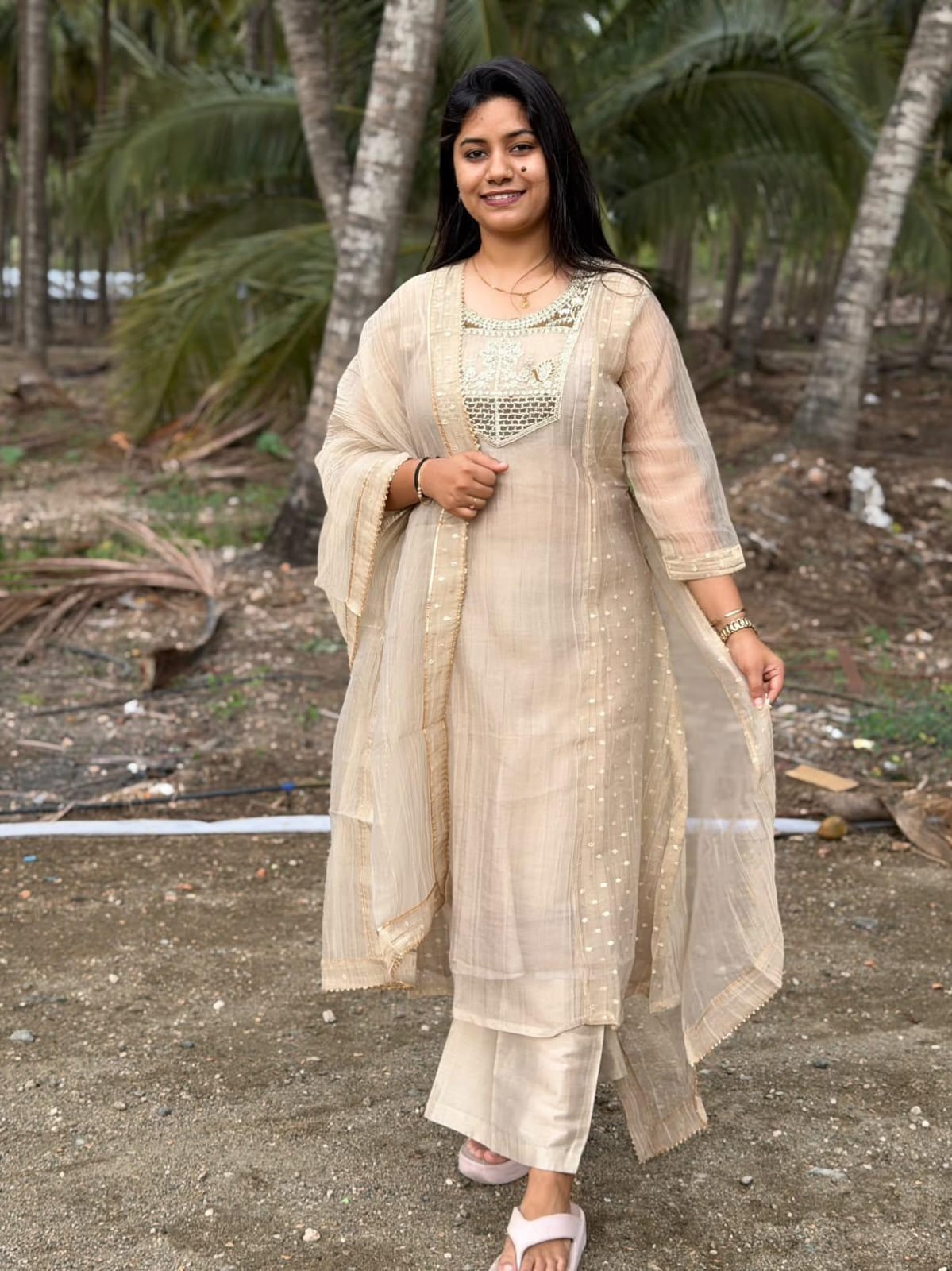 Premium Crushed Tissue Kurti  Set EW129