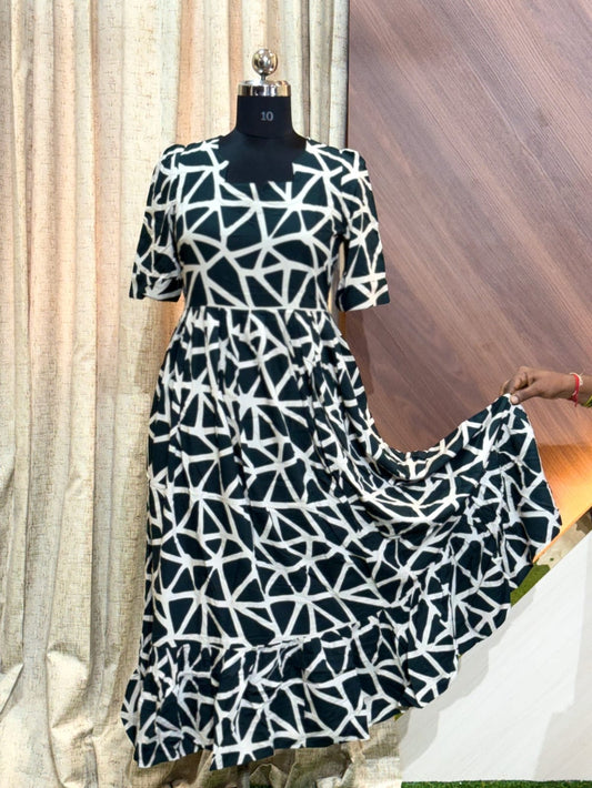 Premium Rayon Floral Frock RF12