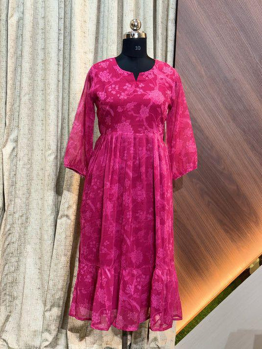 Georgette Floral Frock GFF12