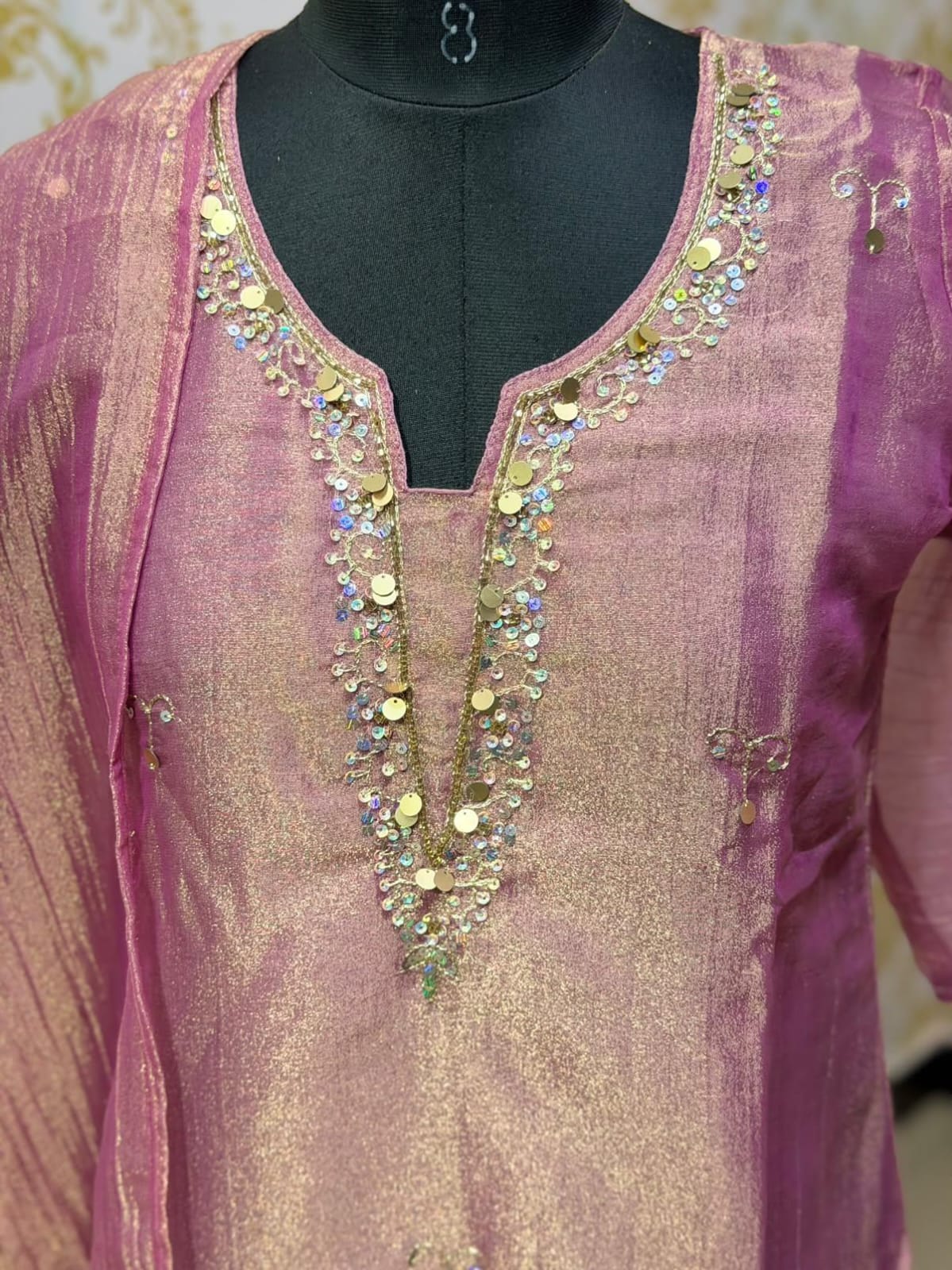 Premium Crushed Tissue Kurti  Set EW131