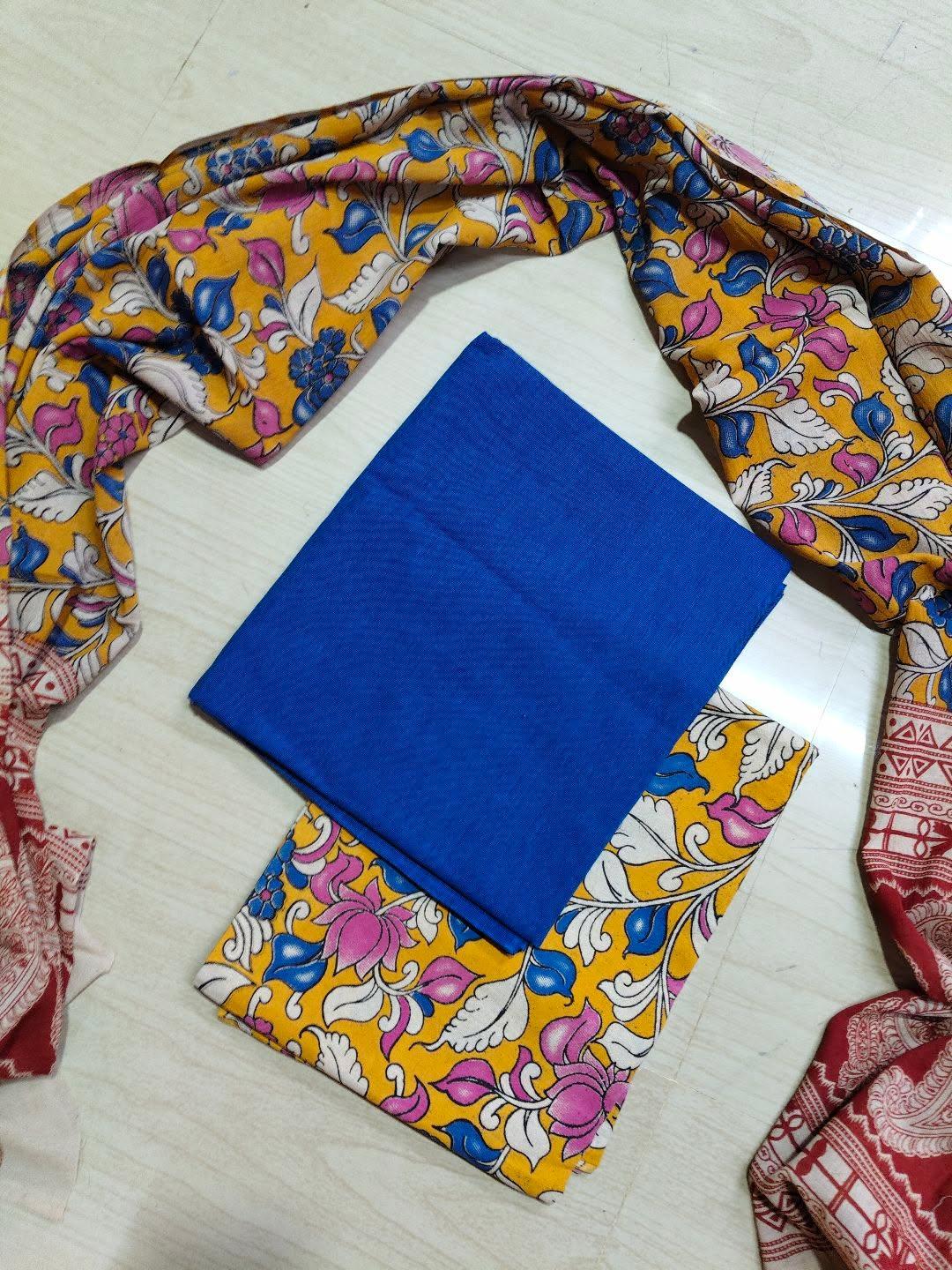 Premium Cotton Top and Kalamkari Phant With Dupatta RS131