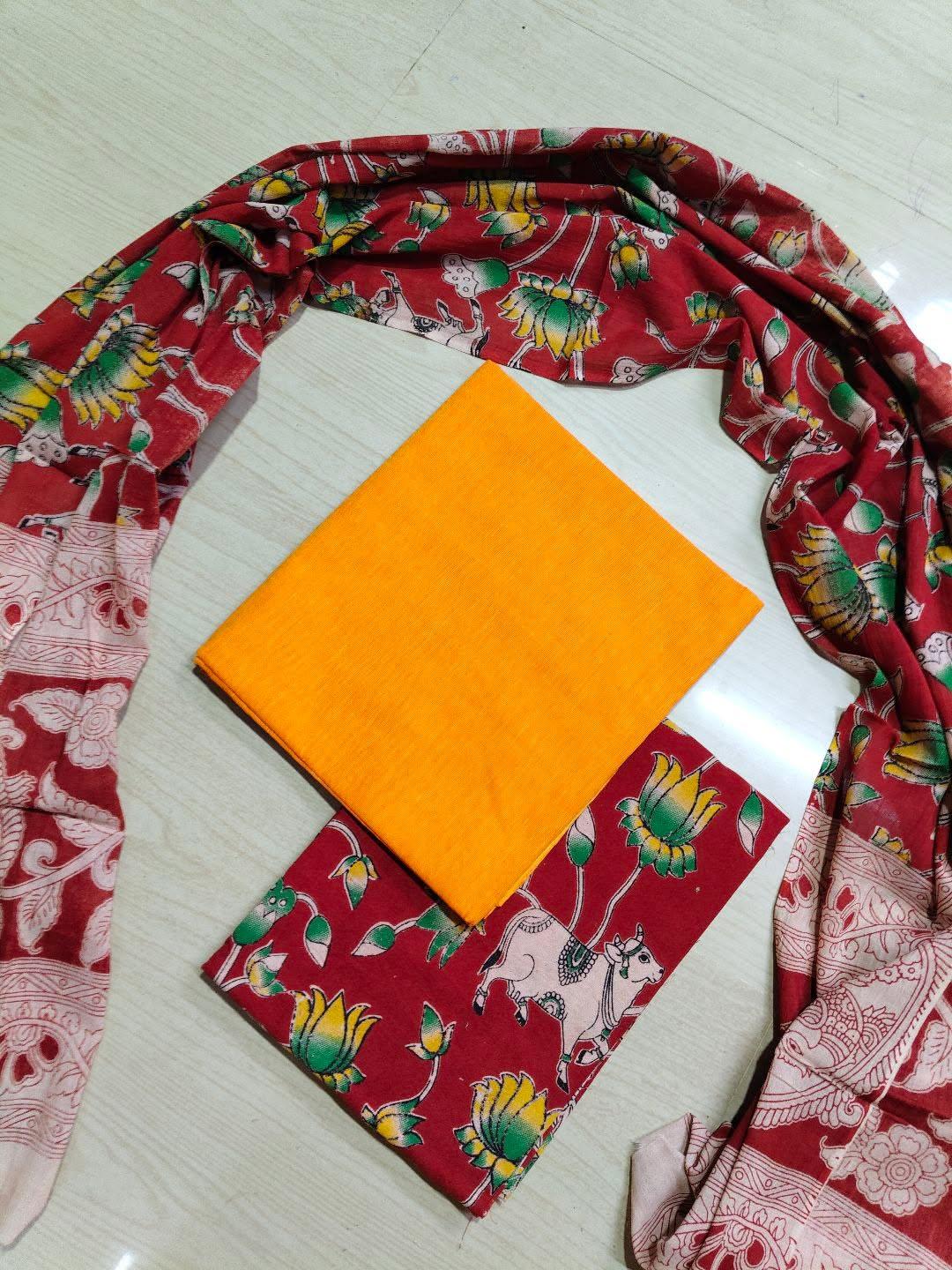 Premium Cotton Top and Kalamkari Phant With Dupatta RS132