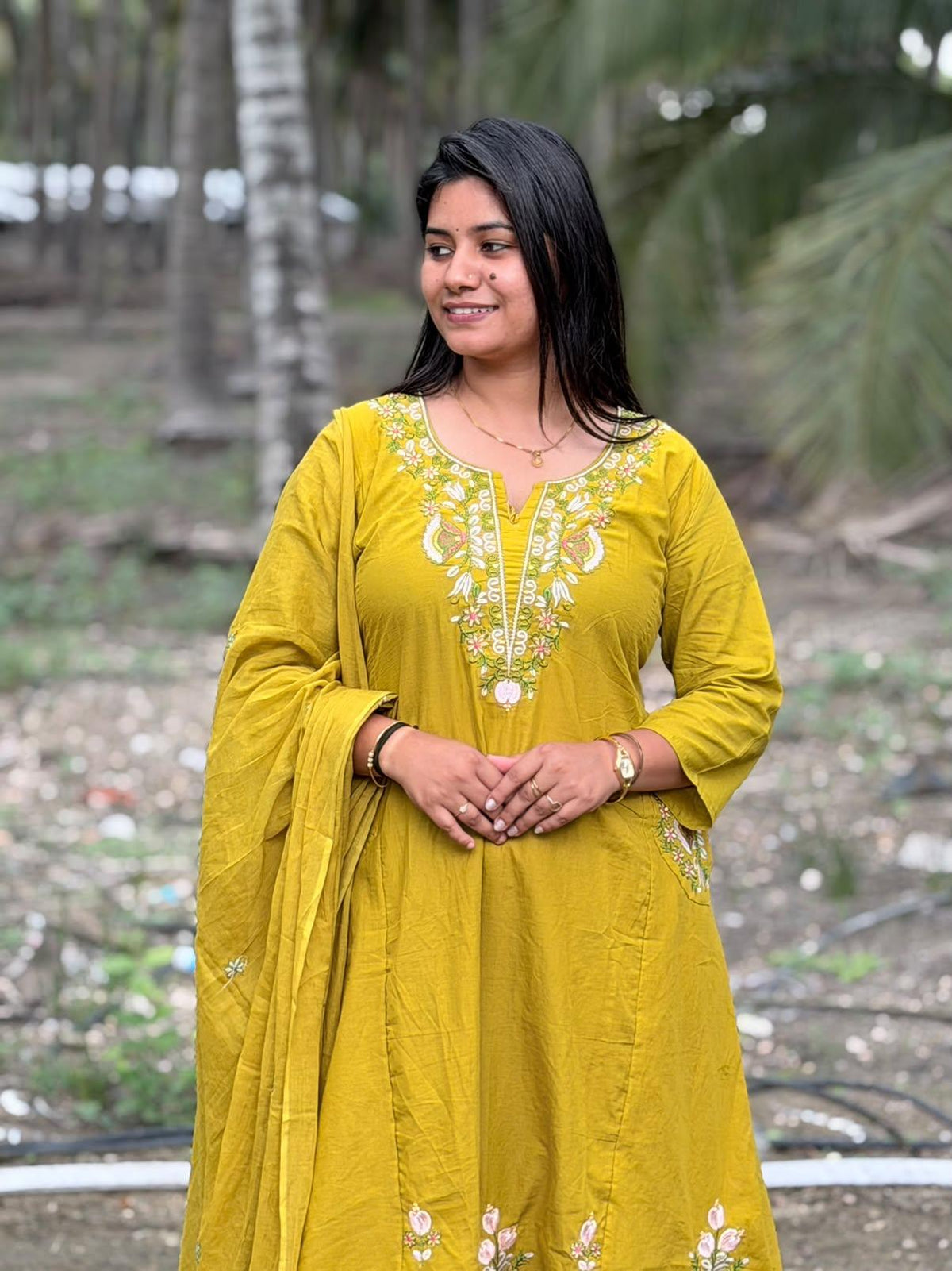 Cotton Floral Anarkali  AS132