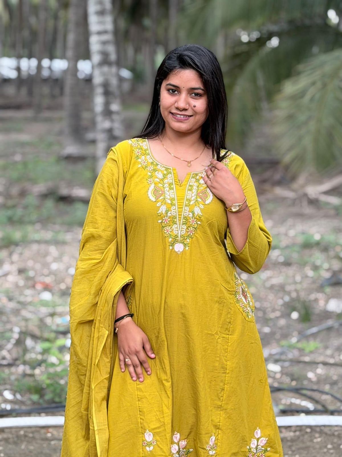 Cotton Floral Anarkali  AS132