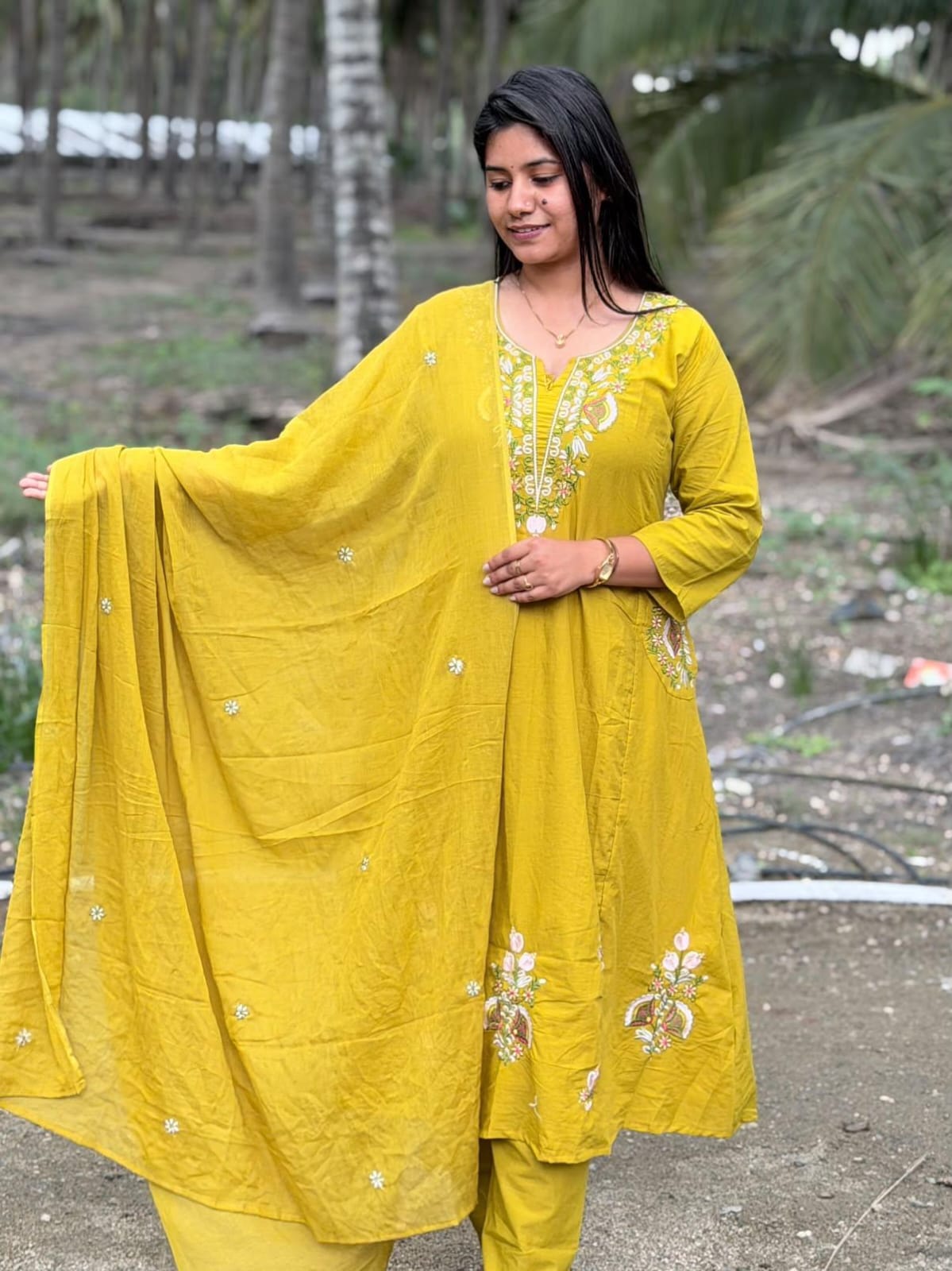 Cotton Floral Anarkali  AS132