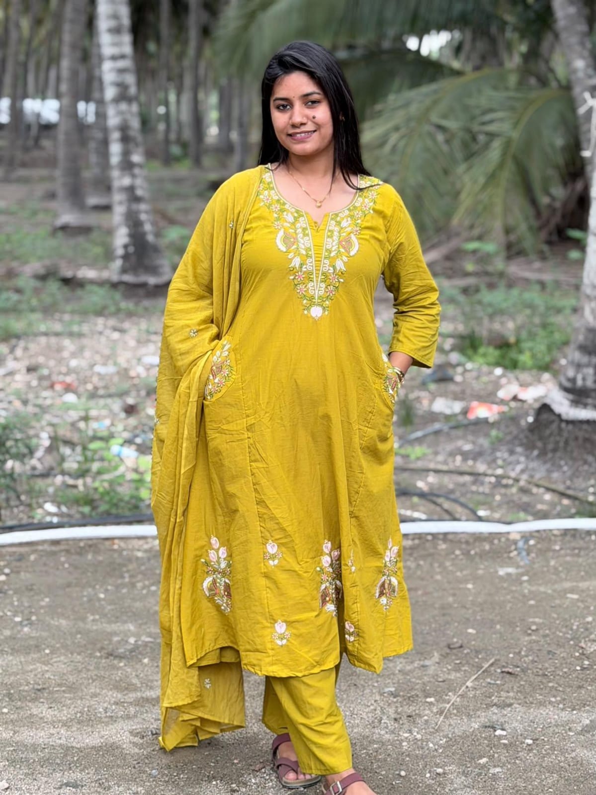 Cotton Floral Anarkali  AS132