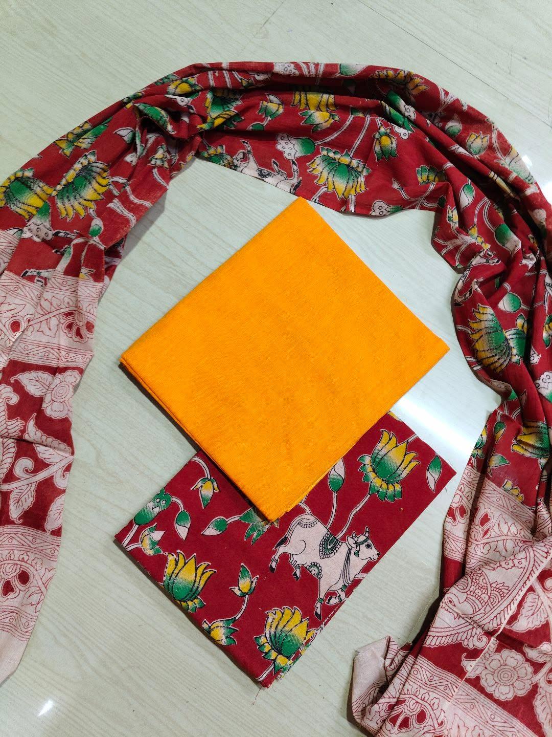 Premium Cotton Top and Kalamkari Phant With Dupatta RS132