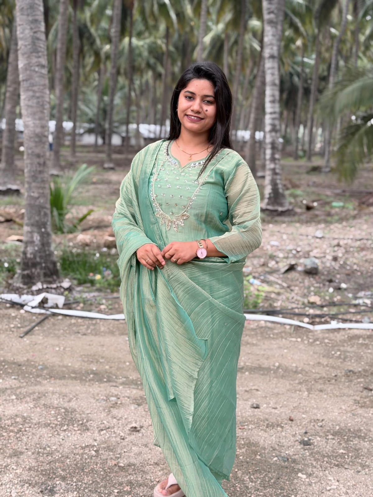 Premium Crushed Tissue Kurti  Set EW132
