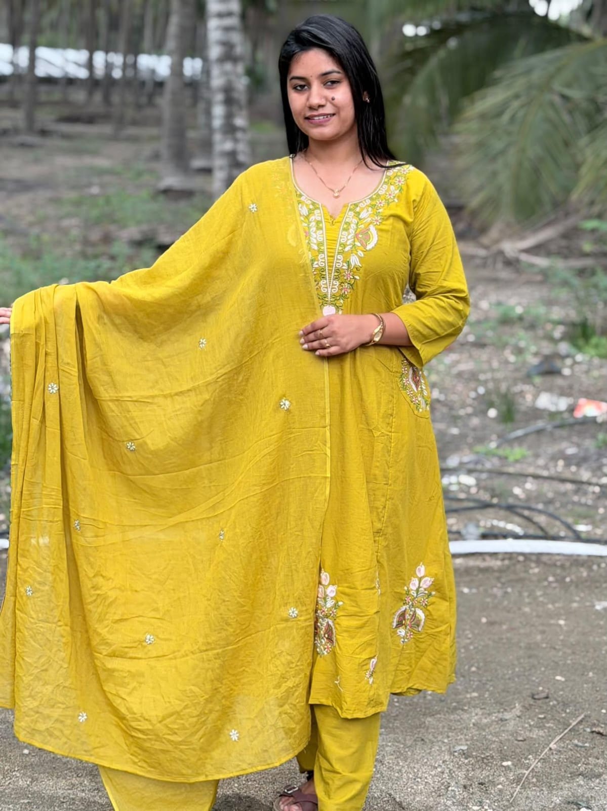 Cotton Floral Anarkali  AS132