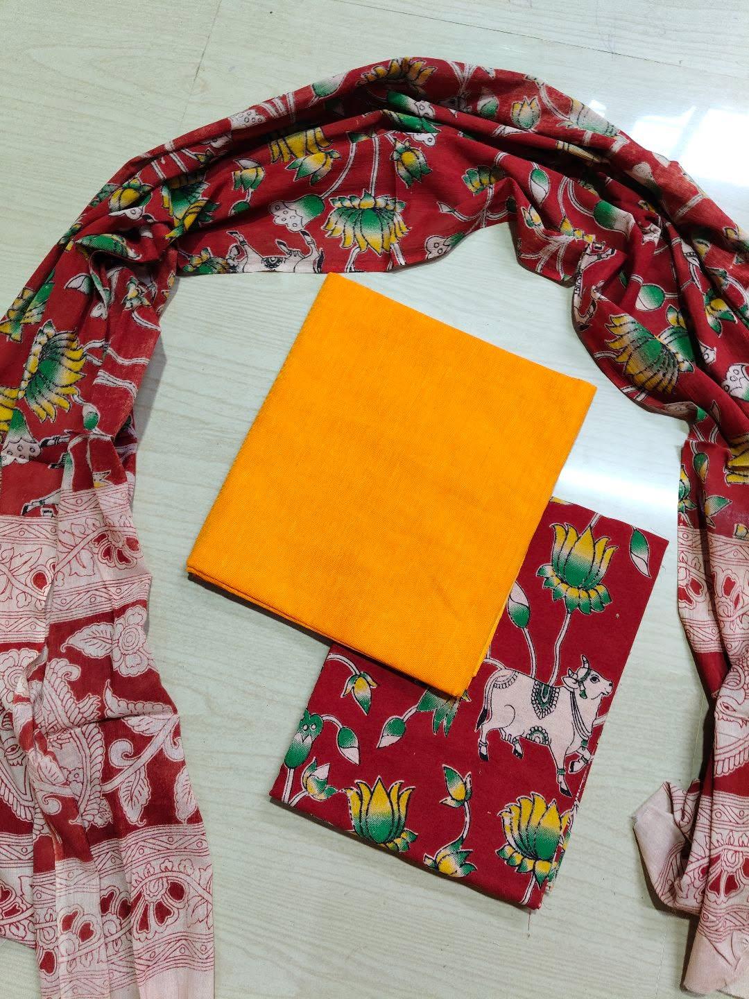 Premium Cotton Top and Kalamkari Phant With Dupatta RS132