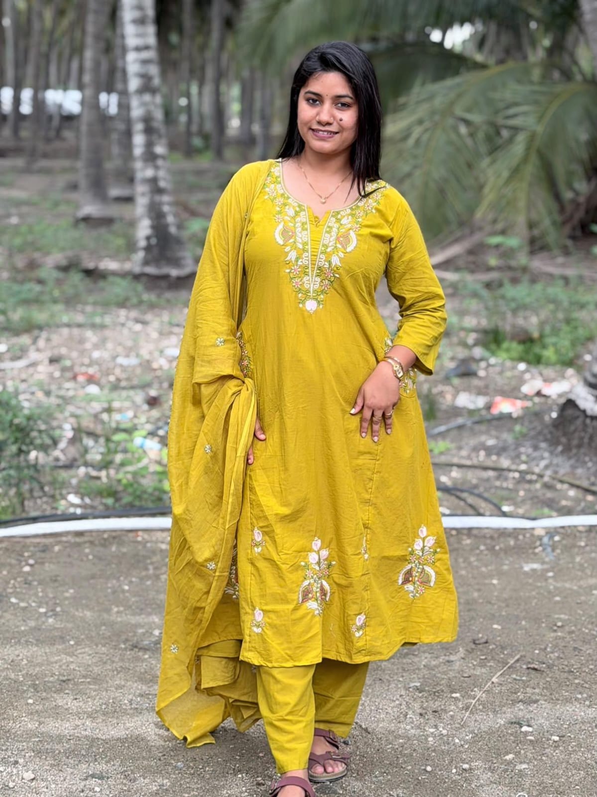 Cotton Floral Anarkali  AS132