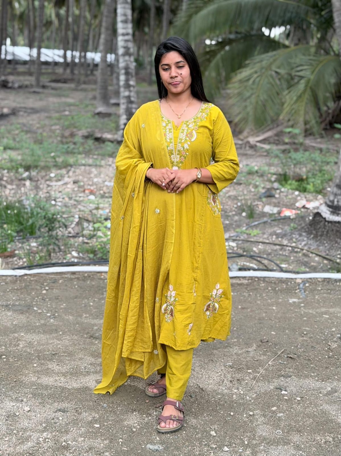 Cotton Floral Anarkali  AS132