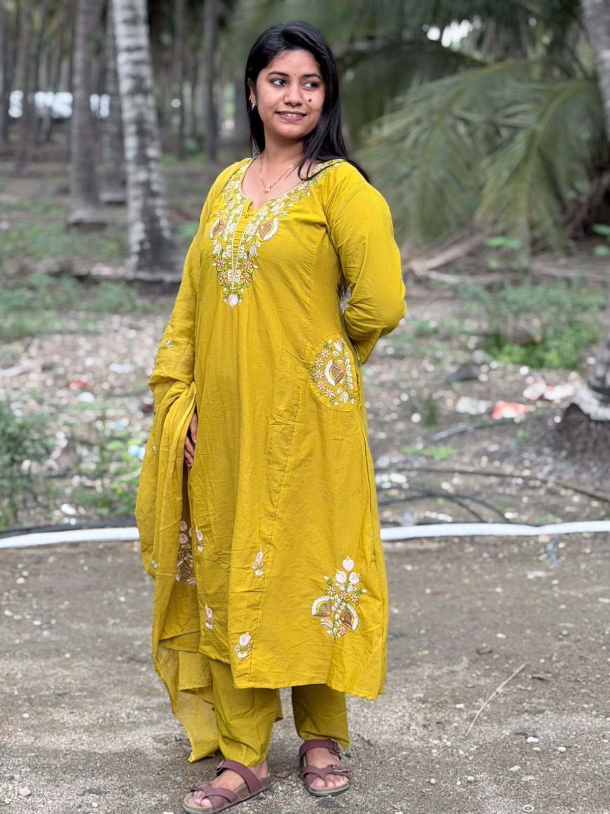 Cotton Floral Anarkali  AS132