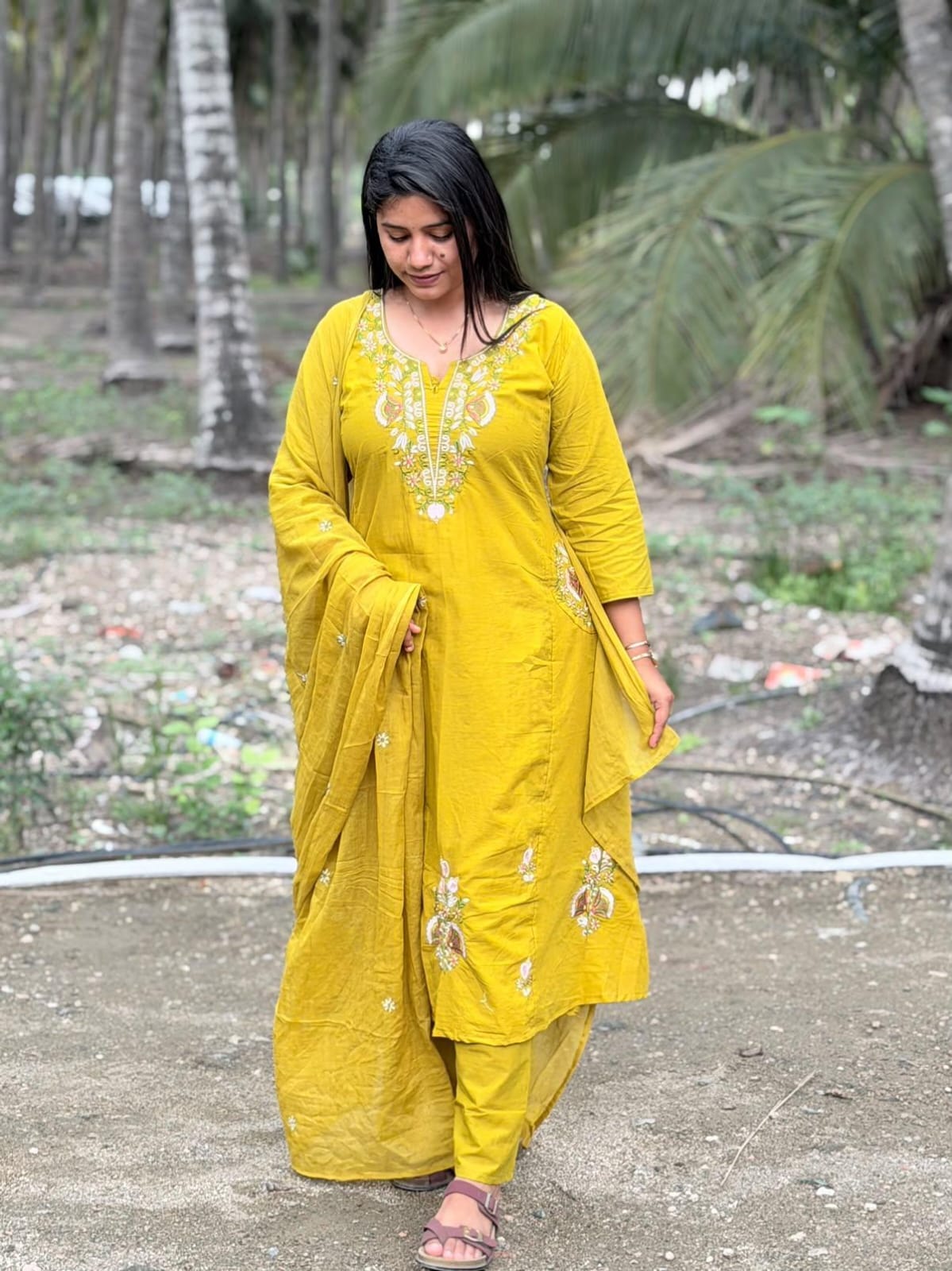 Cotton Floral Anarkali  AS132