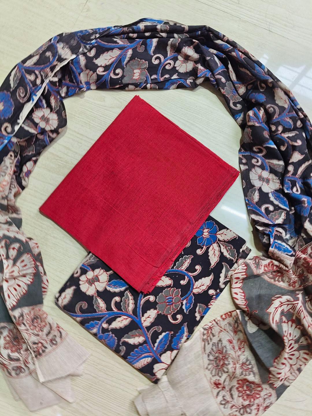 Premium Cotton Top and Kalamkari Phant With Dupatta RS133