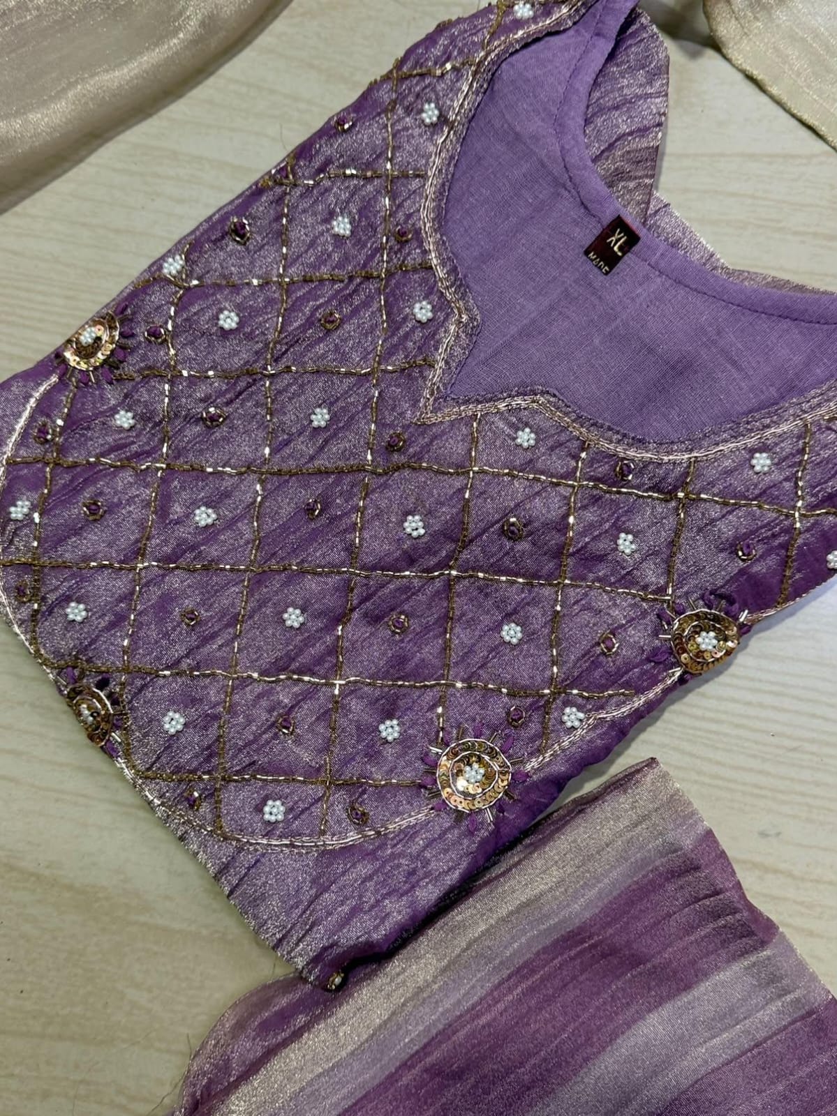 Premium Crushed Tissue Kurti  Set EW134