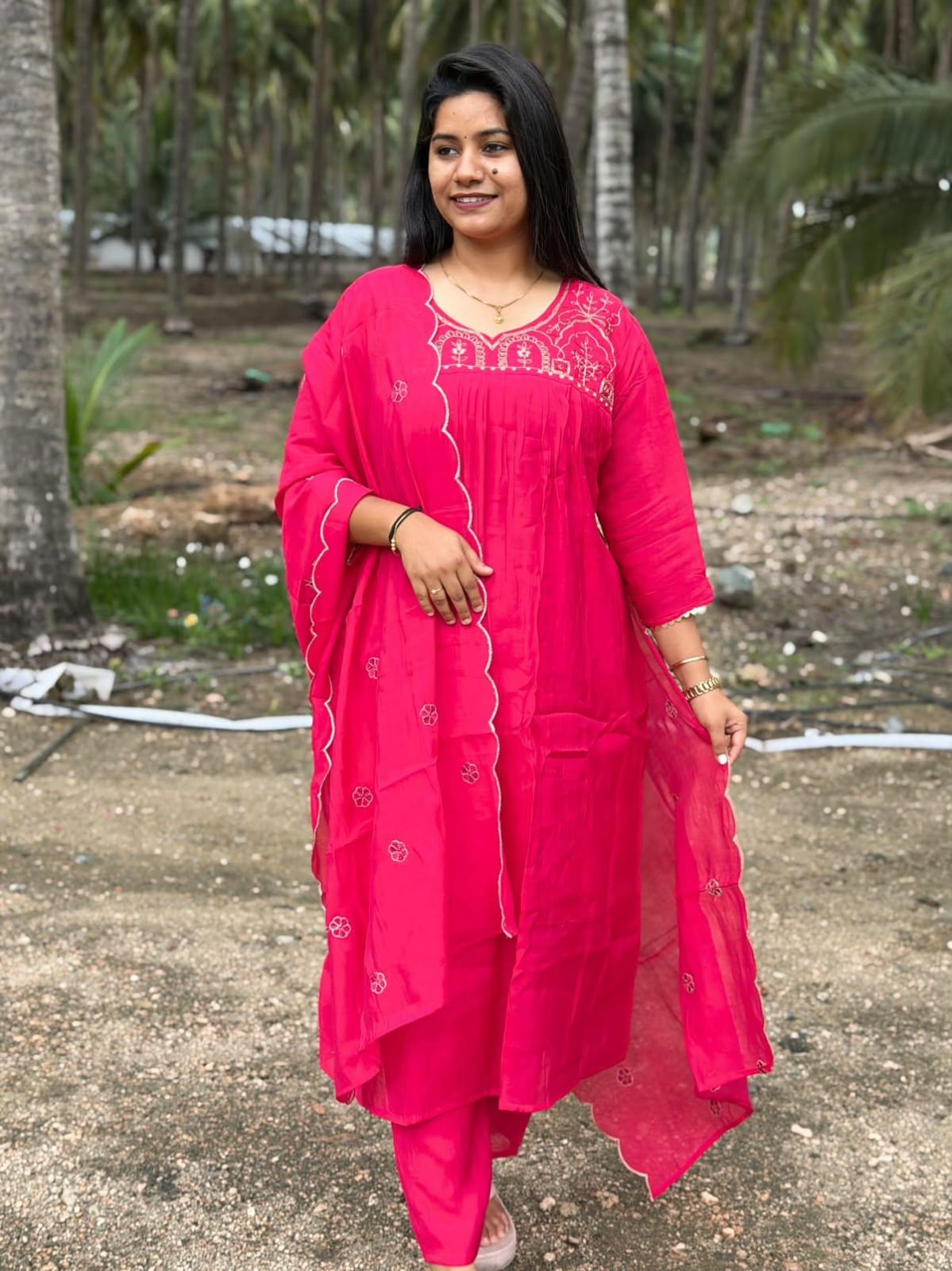 Premium Chanderi Silk Kurti  Set EW136
