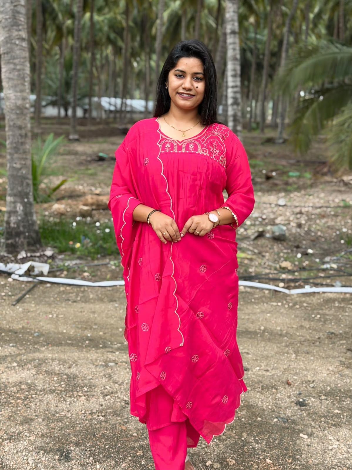 Premium Chanderi Silk Kurti  Set EW136