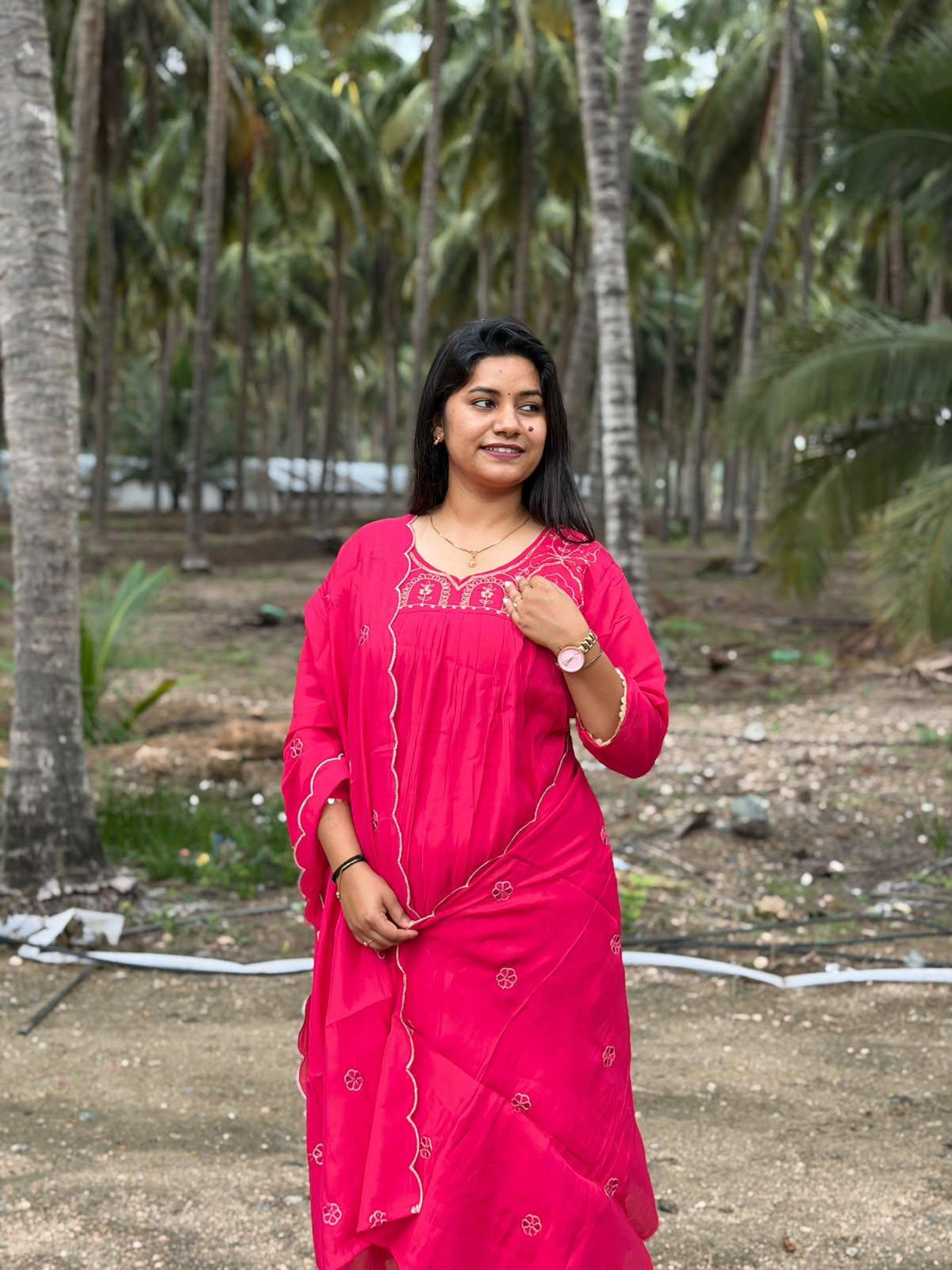 Premium Chanderi Silk Kurti  Set EW136