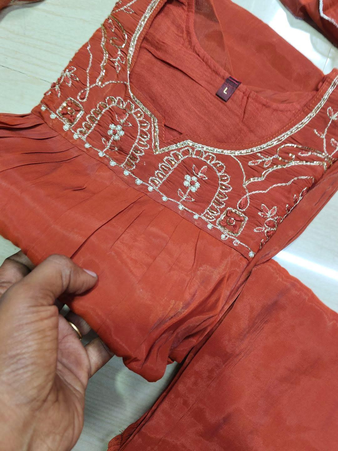 Premium Chanderi Silk Kurti  Set EW137