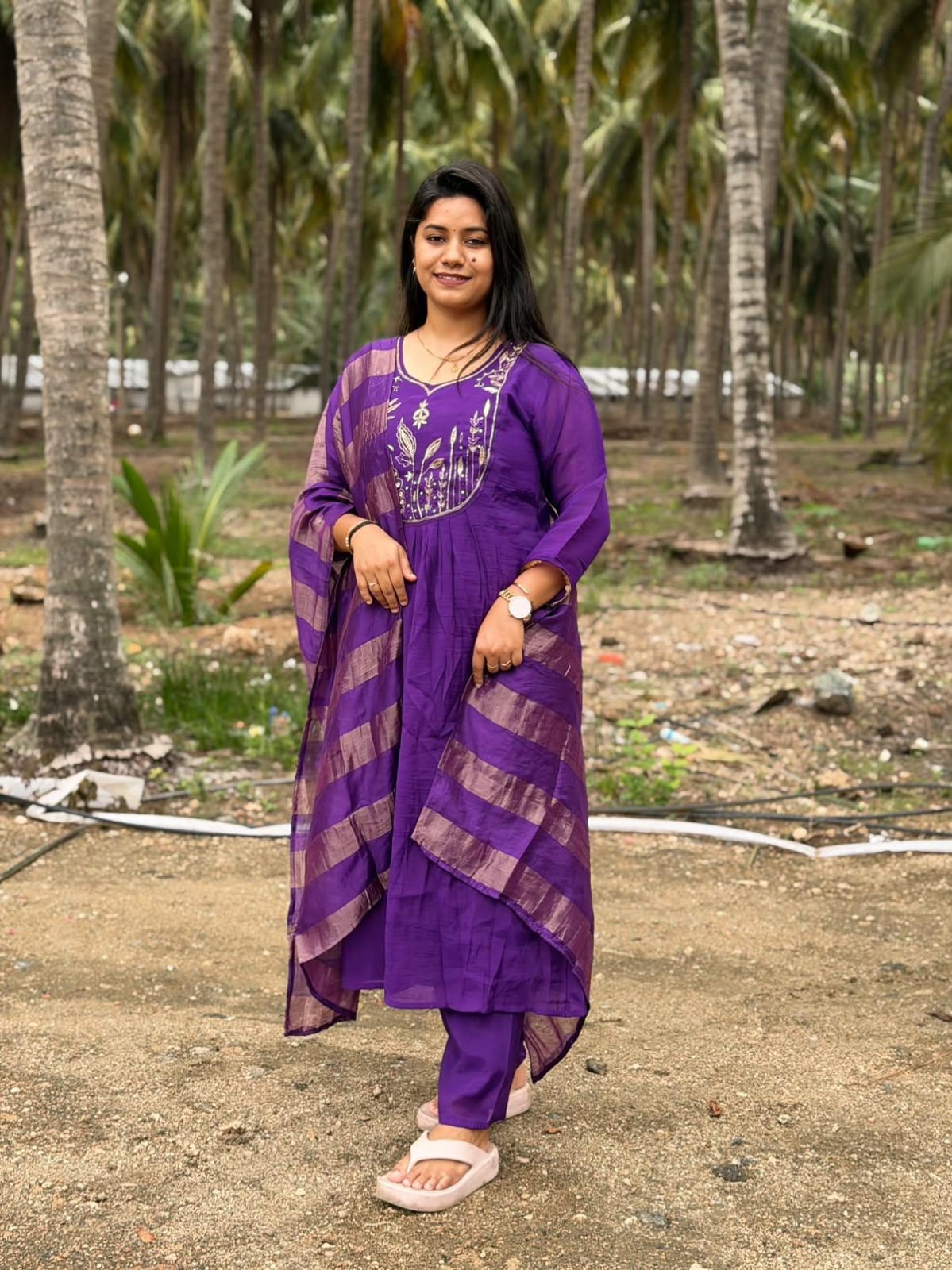 Premium Roman Silk Kurti  Set EW138