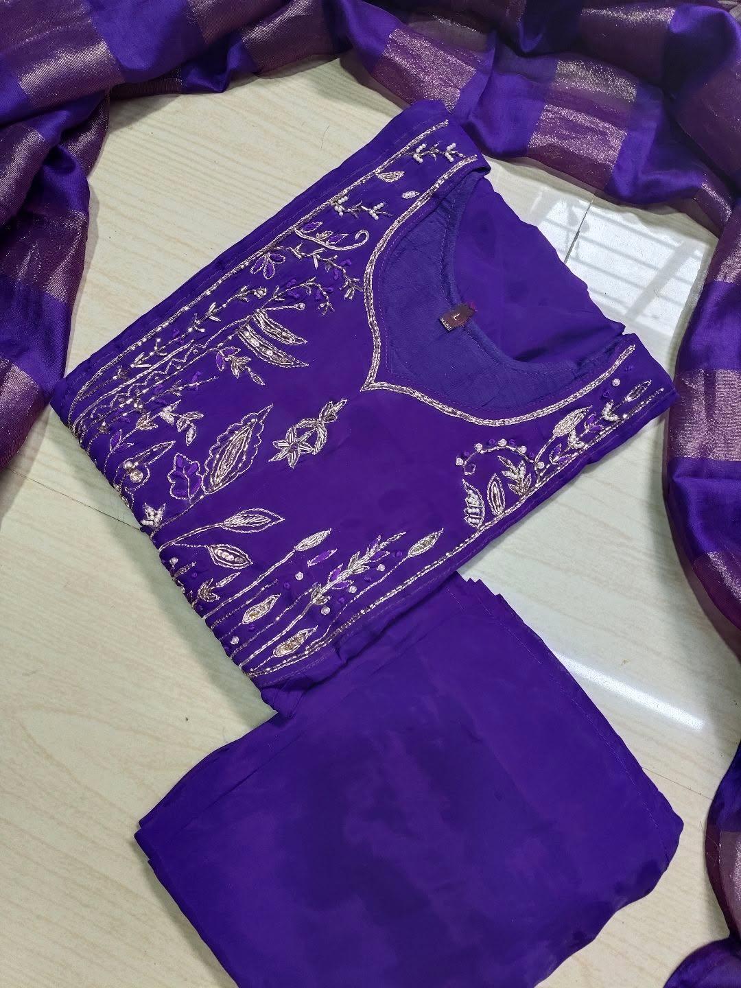 Premium Roman Silk Kurti  Set EW138