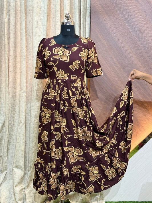 Premium Rayon Floral Frock RF13