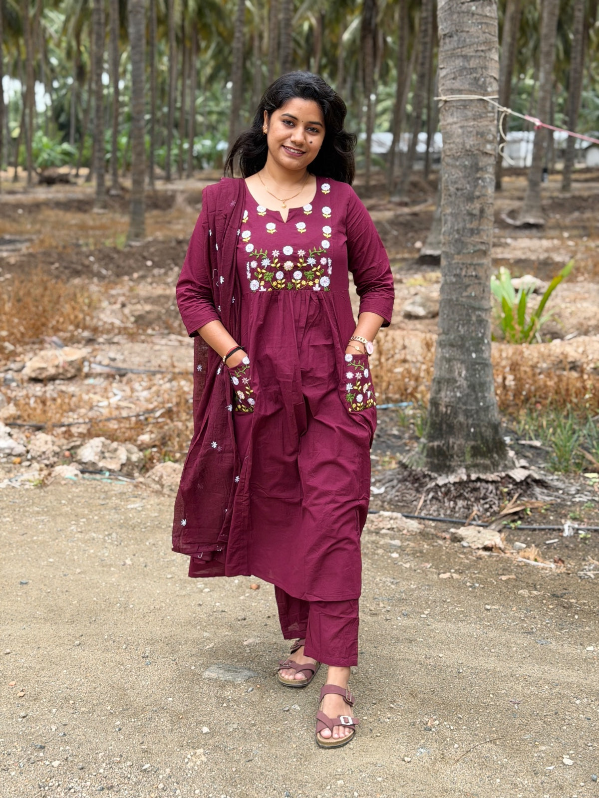 Cotton Floral Anarkali  AS113