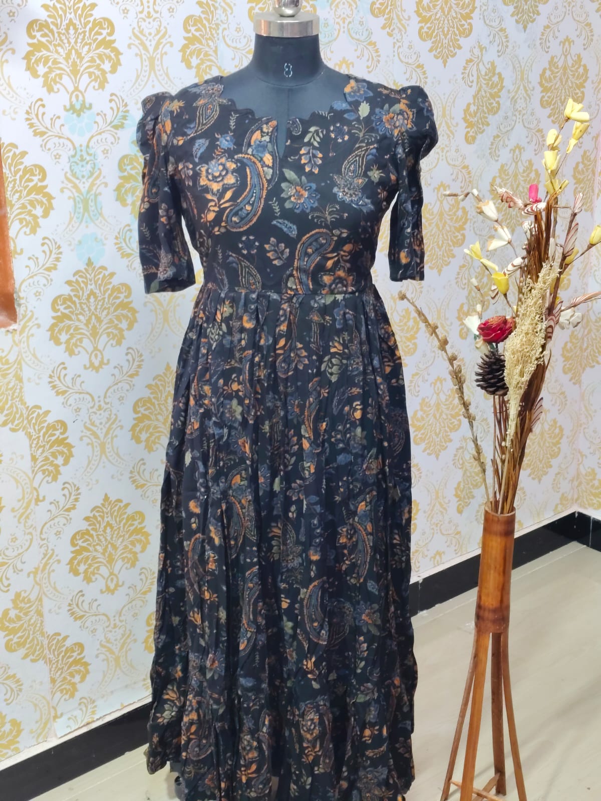 Premium Rayon Floral Frock - CFF113