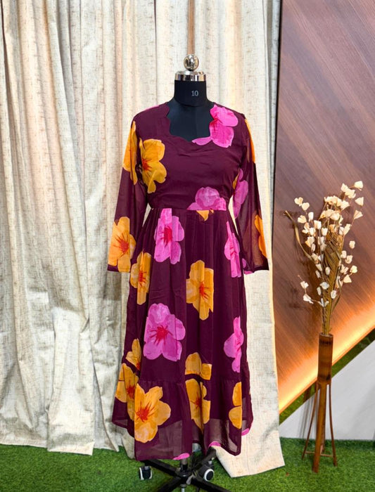 Georgette Floral Frock GFF13