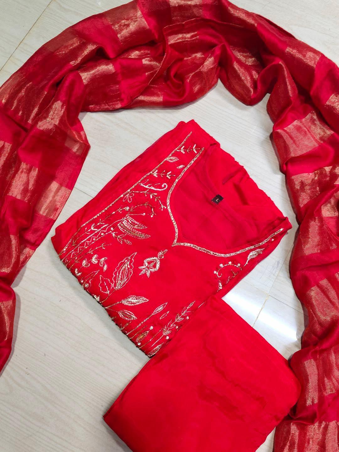 Premium Roman Silk Kurti  Set EW140