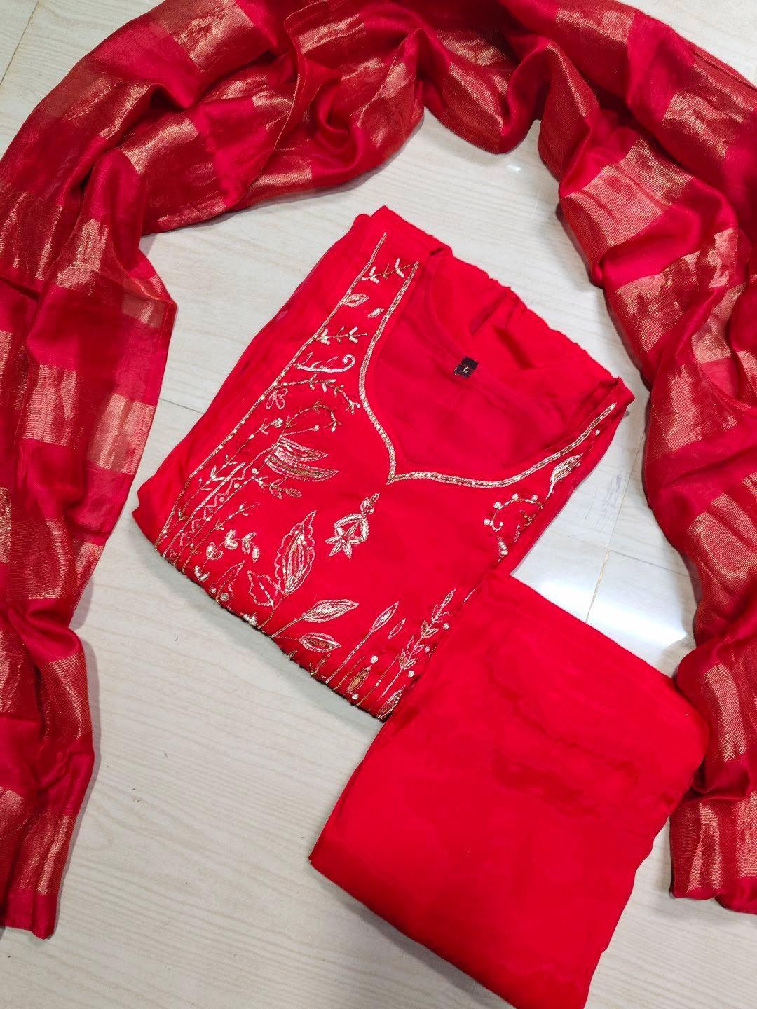Premium Roman Silk Kurti  Set EW140