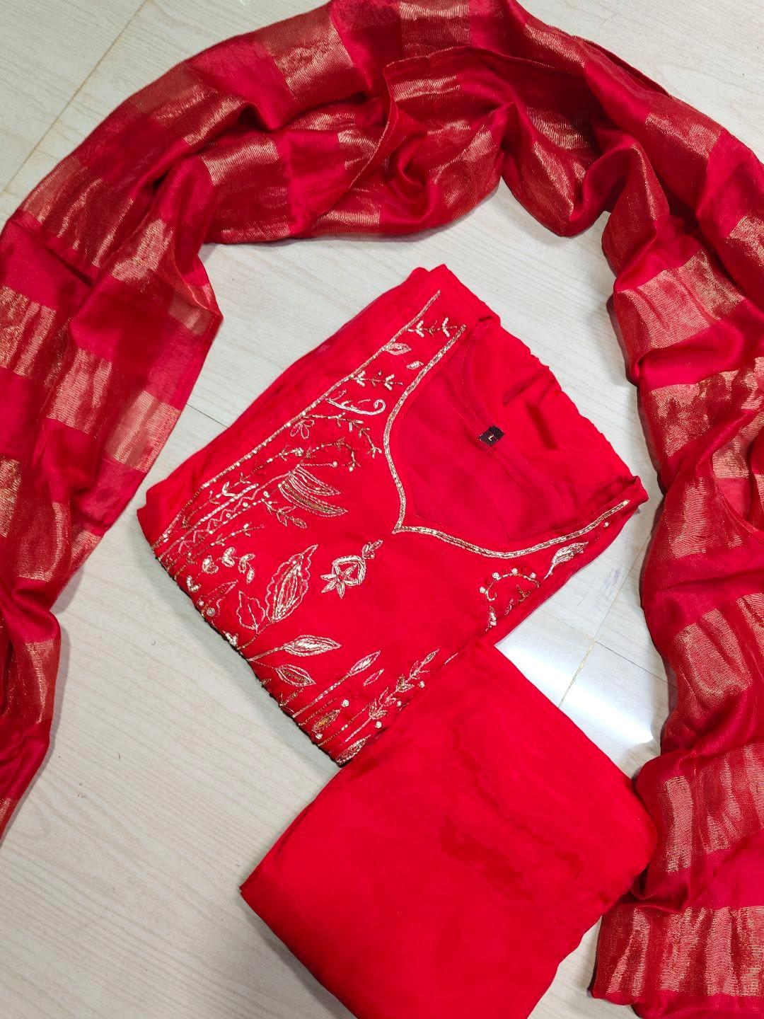 Premium Roman Silk Kurti  Set EW140