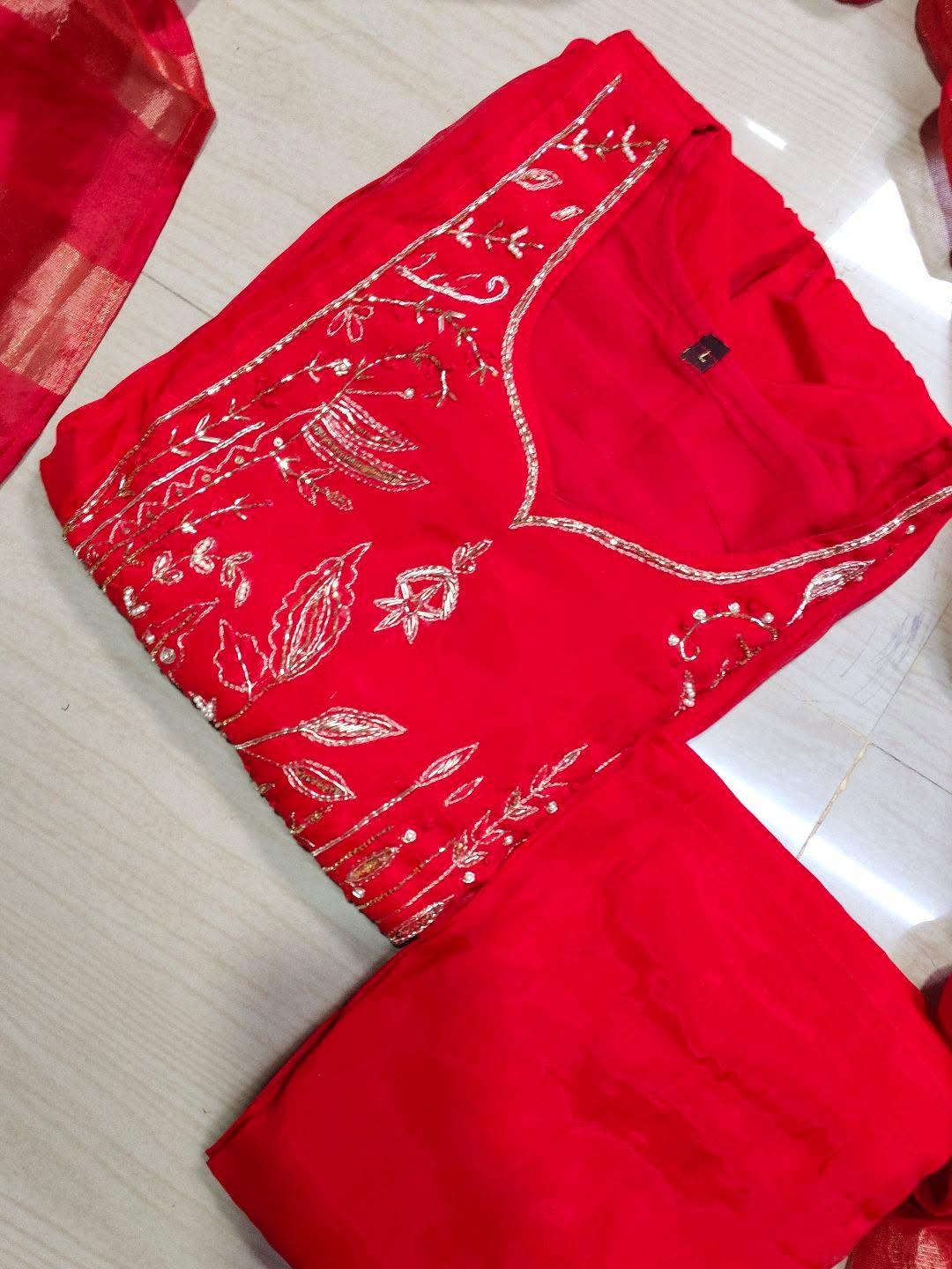 Premium Roman Silk Kurti  Set EW140
