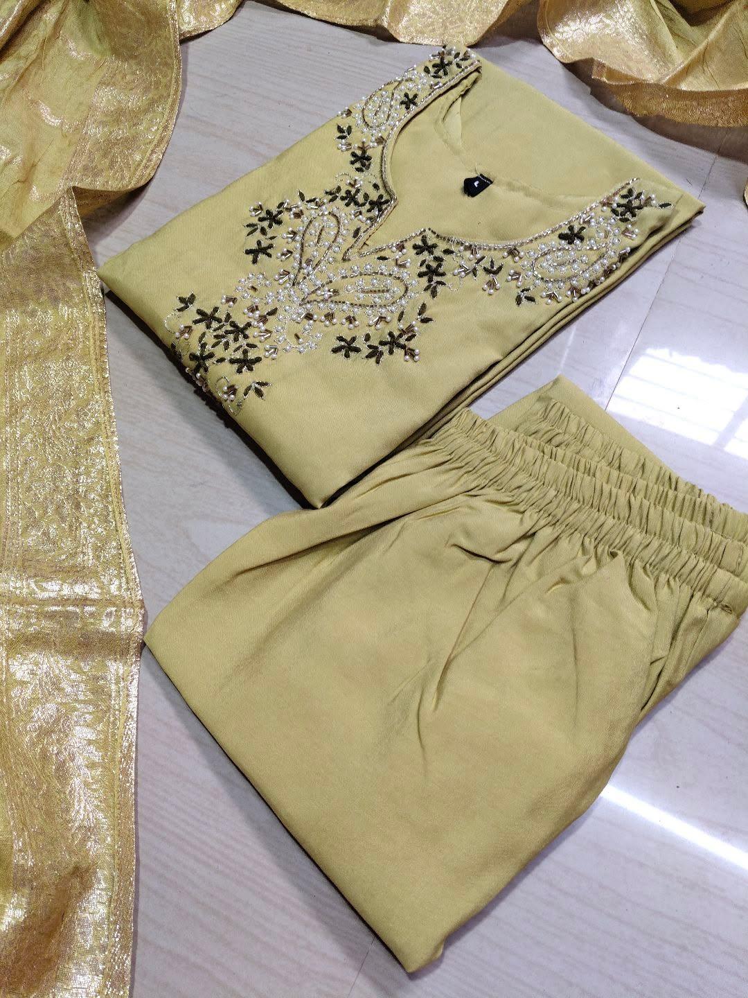 Premium Roman Silk Kurti  Set EW141