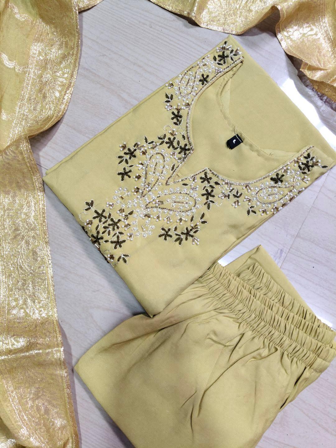 Premium Roman Silk Kurti  Set EW141