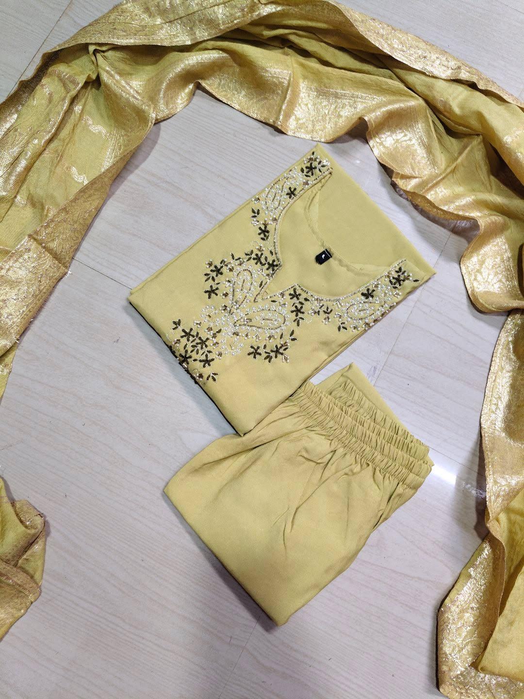 Premium Roman Silk Kurti  Set EW141