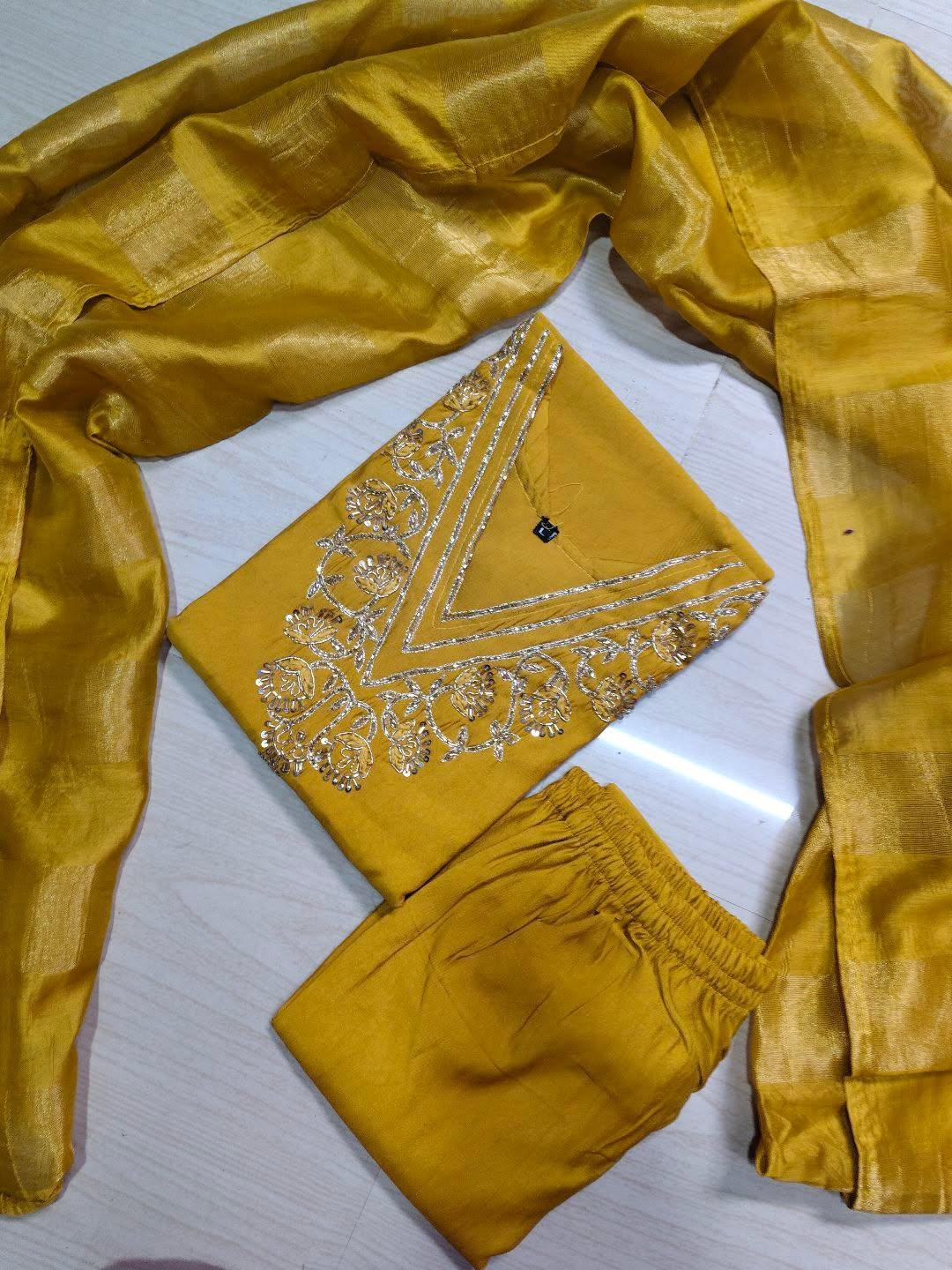 Premium Roman Silk Kurti  Set EW143