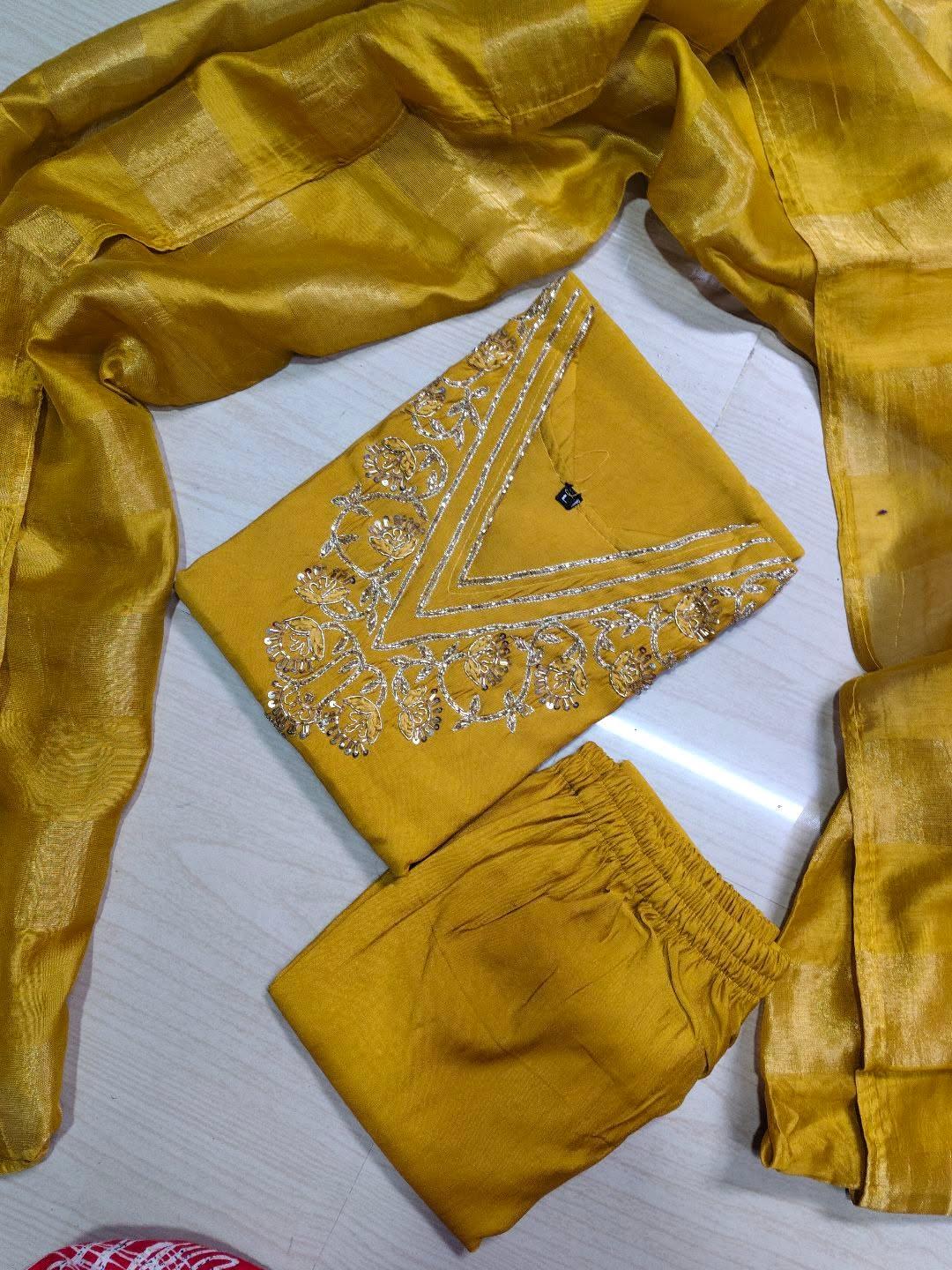 Premium Roman Silk Kurti  Set EW143