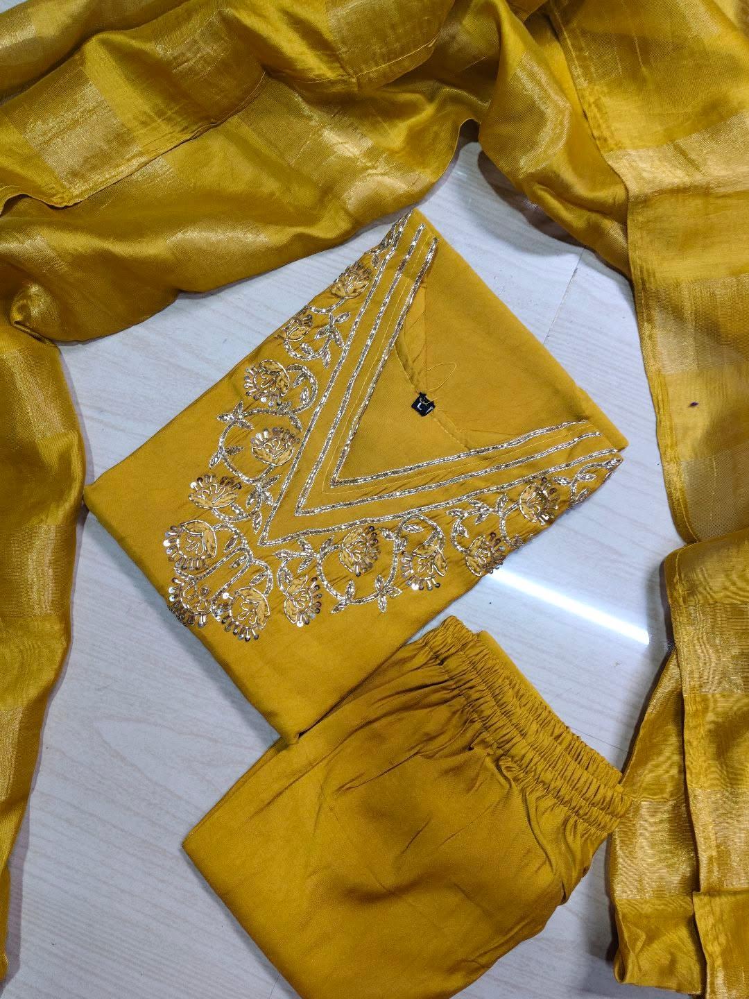 Premium Roman Silk Kurti  Set EW143