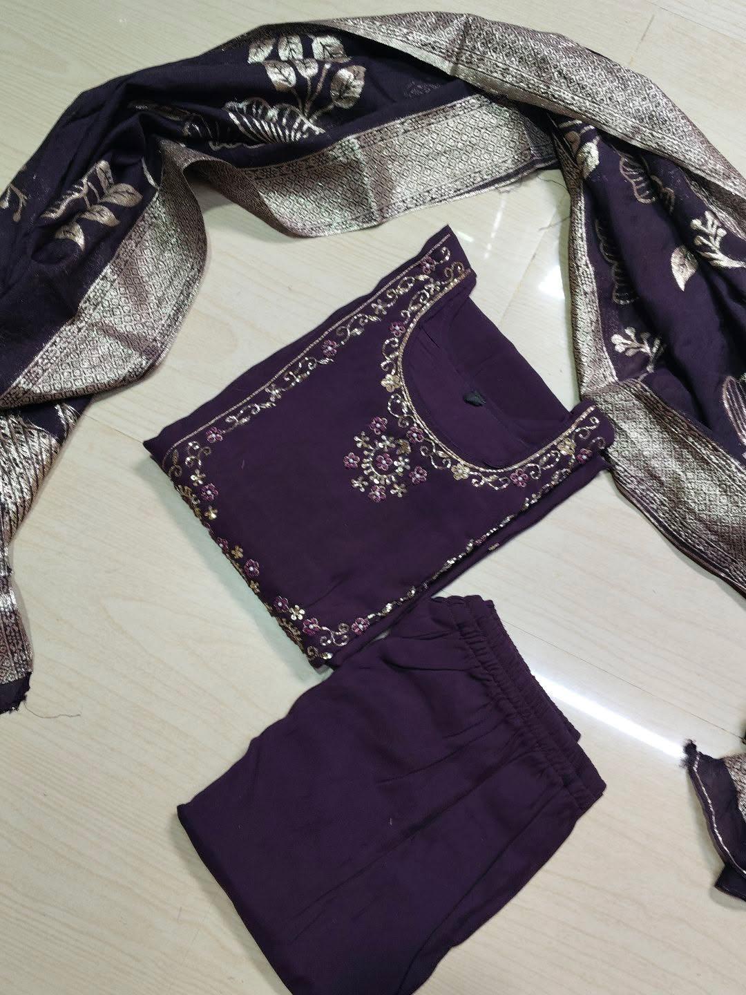 Premium Roman Silk Kurti  Set EW145